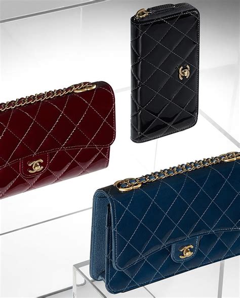 chanel patent quilted wallet on chain|Chanel wallet sizes.